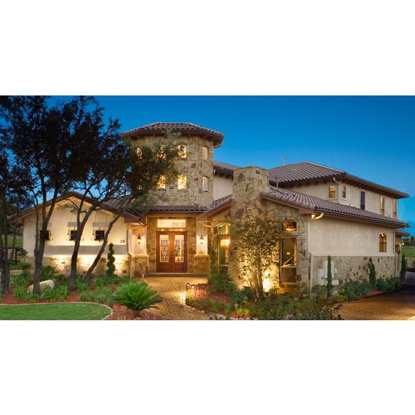 The House Designers: THD-4262 Builder-Ready Blueprints to Build a Mediterranean House Plan with Slab Foundation (4 Printed Sets)