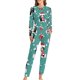 thumbnail image 1 of Pijamas navideños para mujer, ropa de dormir con estampado de notas musicales doradas, elegante, holgada, de gran tamaño, regalo de cumpleaños, 2 piezas, 1 of 4