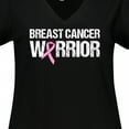 thumbnail image 4 of Inktastic Breast Cancer Warrior Women's Plus Size V-Neck T-Shirt, 4 of 5