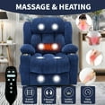 thumbnail image 6 of Power Lift Recliner Chair 350 Lb Capacity With 8-Point Massage And Lumbar Heat Heavy Duty Mechanism Blue, 6 of 9