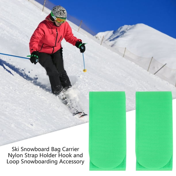Lot De 2 Sangles élastiques Pour Gants De Ski - Polyester 35 Cm, Noires, Avec Motif Blanc