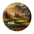 thumbnail image 4 of Acheng Wildflowers Mountains Sunrise/Sunset Round Tablecloth Great for Home Kitchen/Parties/Holiday Dinner 100% Polyester Fiber Waterproof 38-42, 4 of 8