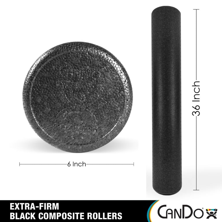 CanDo Black Composite High-Density Foam Rollers for Muscle