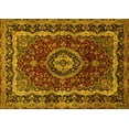 thumbnail image 1 of Ahgly Company Machine Washable Indoor Rectangle Medallion Yellow Traditional Area Rugs, 2' x 5', 1 of 4