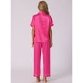 thumbnail image 3 of DARING DIVA Women's 2 Pcs Button Down Pajama Set XL Hot Pink, 3 of 5