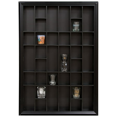 Shot Glass Display Case - Black 36 Opening Shot Glass Case