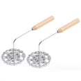 thumbnail image 1 of AutéNtico Molde para BuñUelos con Manejar de Madera - Roseta de Aluminio para Hacer Galletas y Hacer BuñUelos Perfectamente Crujientes, 1 of 5