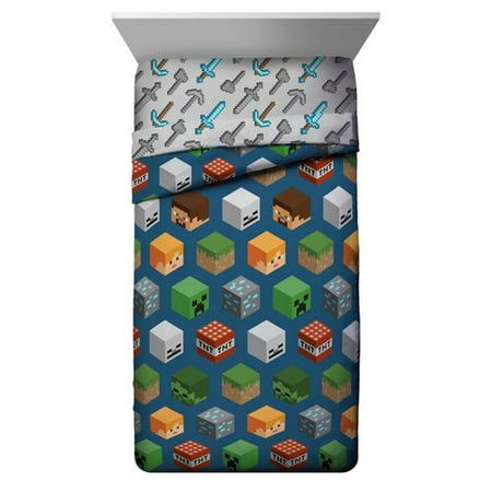 Reversible Single - Overwatch Minecraft Isometric Characters Single Reversible Comforter