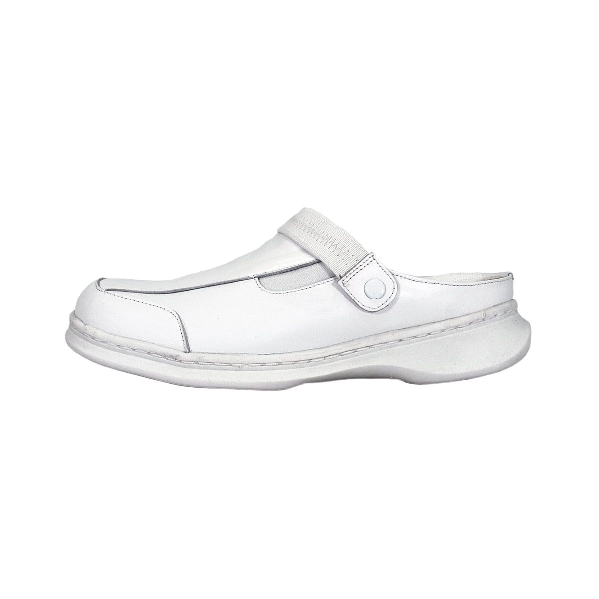 24 HOUR COMFORT Clara Wide Width Professional Sleek Clog WHITE 7