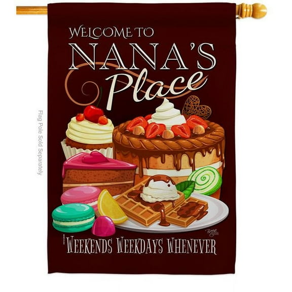 Breeze Decor  Nana Place Family Grandparent 28 x 40 in. Double-Sided Decorative Vertical House Flags for Decoration Banner Garden Yard Gift