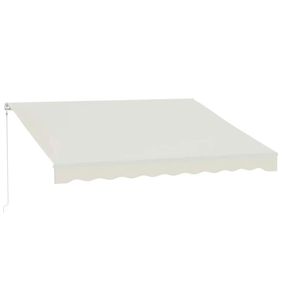 Barara King Patio Awning Sunshade Shelter,Patio Retractable Sun Shade,12' x 10' Electric Awning, Retractable Awning with Remote Controller and Manual Crank Handle, Cream White