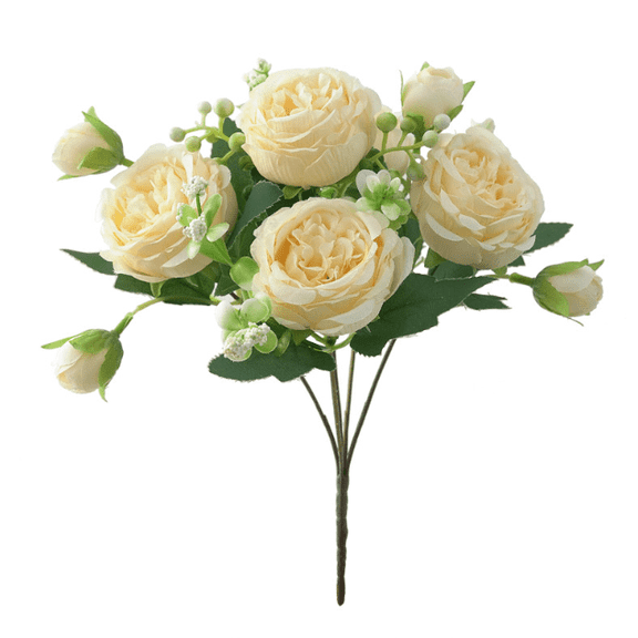 4PCS Yellow Peonies Artificial Flowers,12 Inch Fake Peonies Artificial Peony Flower Bouquets for Centerpiece Table Wedding Party Home Decoration