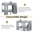 thumbnail image 4 of Full Over Full Bunk Beds with Stairs, Wood Loft Bed with Desk and Seat Can be Turned Into Bunk Bed, Convertible Dorm Bunk Bed with 2 Storage Drawers for Kids Teens(Gray), 4 of 10
