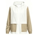thumbnail image 6 of Fashion Rain Jackets for Women Oversized Waterproof Hooded Solid Long Sleeved Zipper Jacket Top Blouse Casual Pocket Coat, 6 of 6