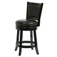 thumbnail image 2 of Nailhead Trim Round Leatherette Counter Stool with Flared Legs Black - Saltoro Sherpi, 2 of 4