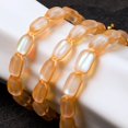 thumbnail image 4 of Peach | Gold | Mermaid Glass Pebble Macrame Bracelet, 4 of 6