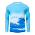 thumbnail image 4 of Weilanxin Men's Swim Shirt UPF 50+ UV Sun Protection Quick Dry Rash Ruard Shirts Long Sleeve Surf Shirt Fishing Beach T-Shirt Sea Wave 2XL, 4 of 8