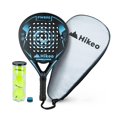 thumbnail image 1 of Hikeo Pala de P&aacute;del con Funda, 3 Pelotas y Grip, Kit de Raqueta para P&aacute;del Fabricada con Espuma EVA Flexible y 100% Fibra de Carbono, Resistente y Ligera, para Principiantes e In, 1 of 9