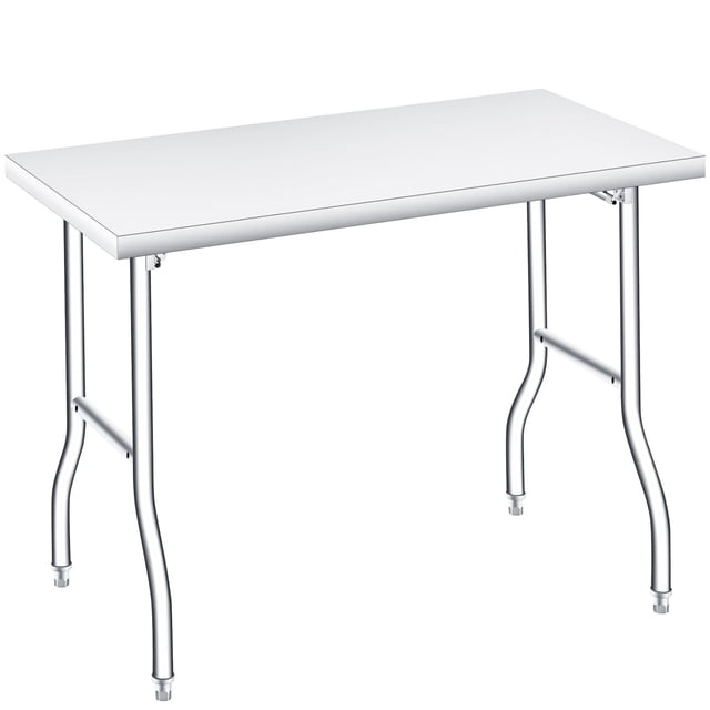AKDSteel Heavy Duty Folding Stainless Steel Prep Table, 1100 Lb Capacity Portable Utility Table For Kitchen Or Restaurant