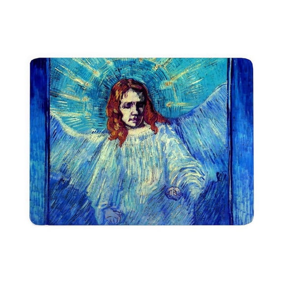 CafePress - Vincent Van Gogh Half Figure Of An Angel (Af - Large Sherpa Fleece Throw Blanket 80" x 60"