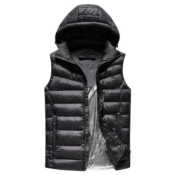Chaleco inteligente de otoño e invierno de seguridad cálida con calefacción USB con sombrero para hombres, motocicleta, esquí al aire libre