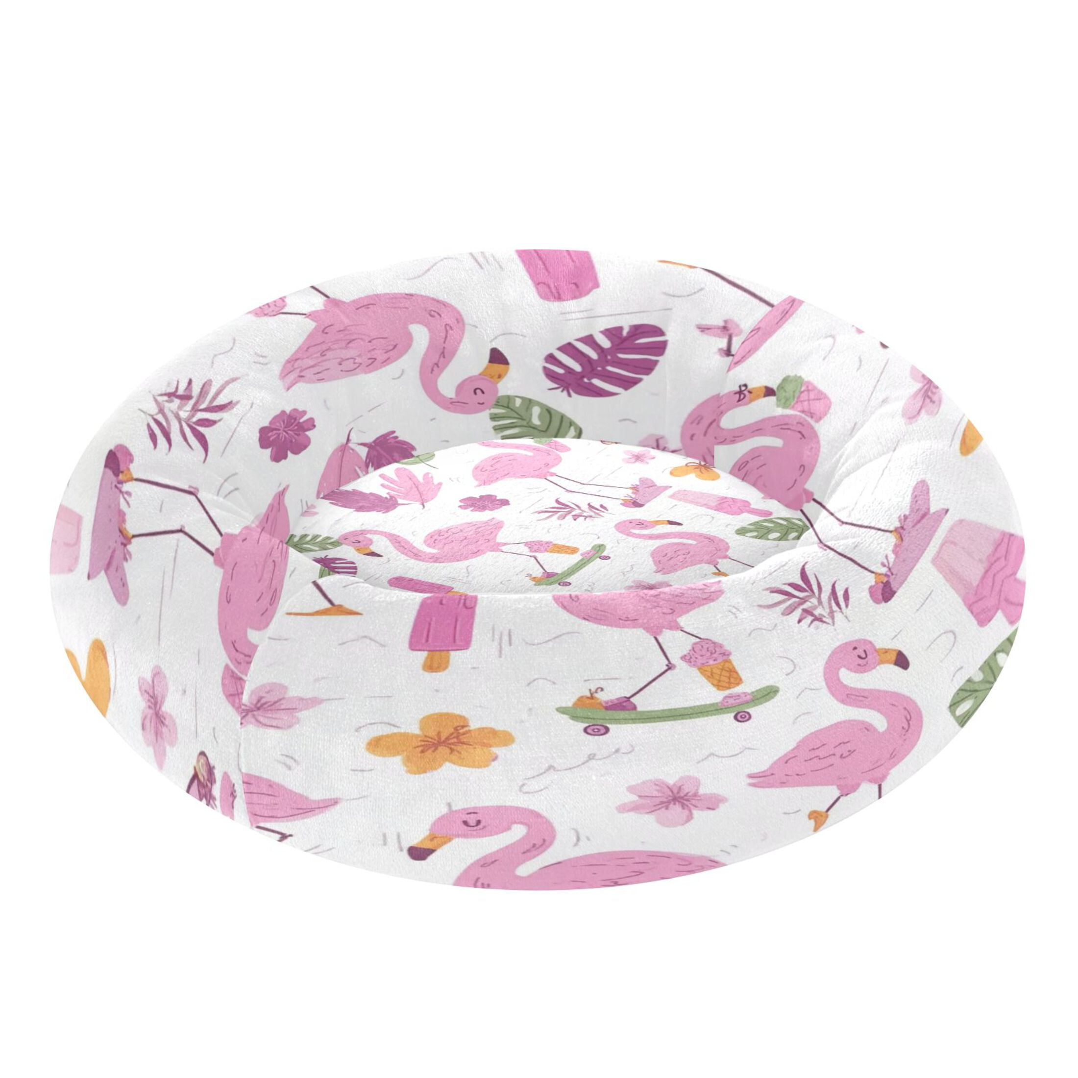 Iauyy Pet Couch Donut Cat Bed for Indoor Cats/Small Dogs Washable & Machine with Non-slip Bottom Calming Cat Furniture, Holding An Ice Cream Stick (M)