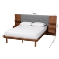 thumbnail image 6 of Baxton Studio Eliana Fabric & Wood King Bed with Nightstand in Gray/Walnut, 6 of 28