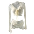 thumbnail image 4 of Traje de baño de mujer con cuello en V y larga, conjunto de bikini para viajes, vacaciones de en, 4 of 8