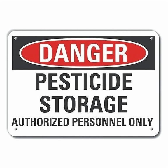 Lyle Pesticide Danger Sign,10inx14in,Aluminum LCU4-0607-NA_14X10