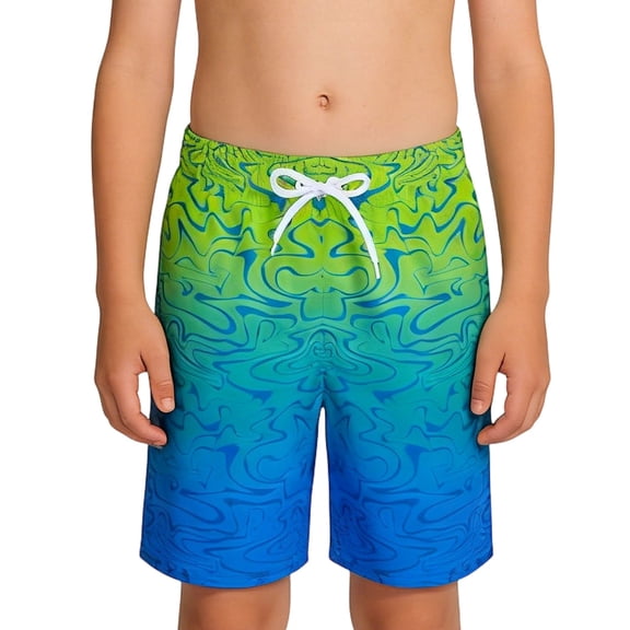WAYUTE Swim Trunks Boys Stylish Prints Drawstring Waist Soft Swimwear Bottoms for Kids Youth Comfortable Swim Shorts Summer Water Park
