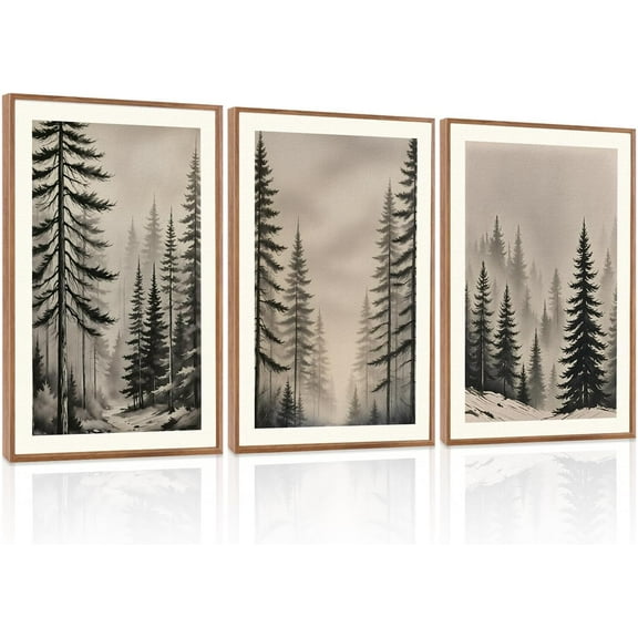 FCCUYE Dark Moody Wildflowers Framed Canvas Wall Art Set of 3(12”X16”) Minimalist Wildflower Wall Decor Vintage Black Flower Botanical Painting Aesthetic Floral Artwork for Living Room Bedroom Office