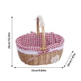 thumbnail image 2 of Wicker Picnic Basket with Removable Liner & Lid, Oval Hand Woven Picnic Hamper with Foldable Handle for Camping, Outdoor, Easter, Gift Storage, 2 of 8