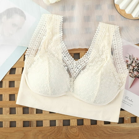 

VKEKIEO Push up Bra Women Lady Lace Gathered Bra Plus Size Sports Bra Underwear Yoga Hollow Out Bra Cup