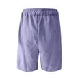 thumbnail image 4 of Hearthz Men's Corduroy Shorts Casual Drawstring Elastic Waist Lightweight Summer Men's Shorts with Pocket Purple ,L, 4 of 7