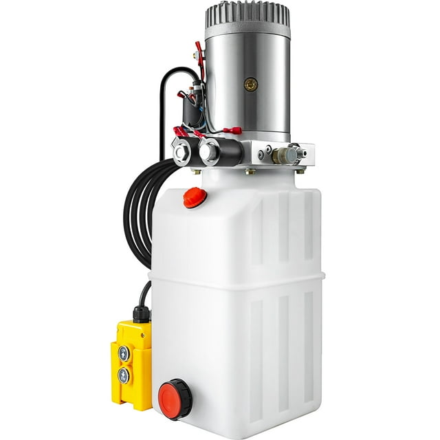 VEVOR Unité de Pompe Hydraulique 6 Pintes (Plastique, 6 Pintes/double Action) Blanc