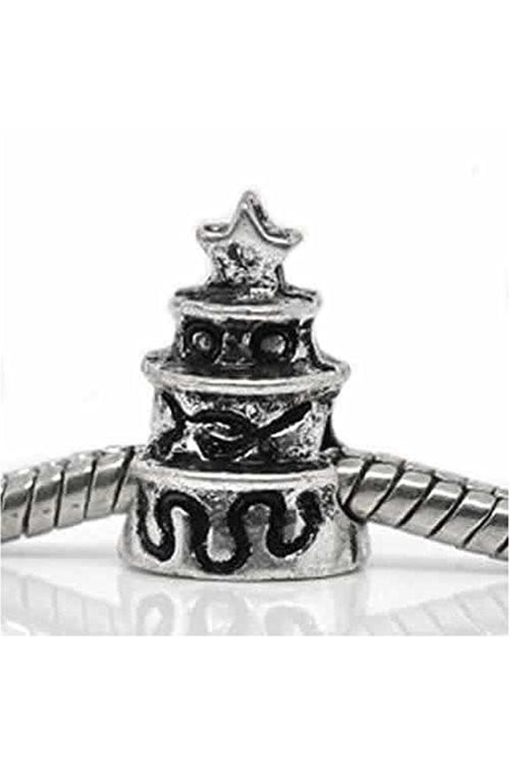 Wedding Cake Charm European Bead Compatible for Most European Snake Chain Bracelet