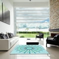 thumbnail image 6 of Ahgly Company Indoor Square Patterned Tron Blue Area Rugs, 4' Square, 6 of 6