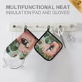 thumbnail image 4 of Yayeee Oven Mitts and Pot Holder Set of 2 Heat Resistant Kitchen Gloves Baking Hot Pad, Pink Sleeping Cat, 4 of 5