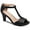 Black Leather, variant on Giani Bernini Womens Claraa Open-Toe T-Strap Dress Sandals
