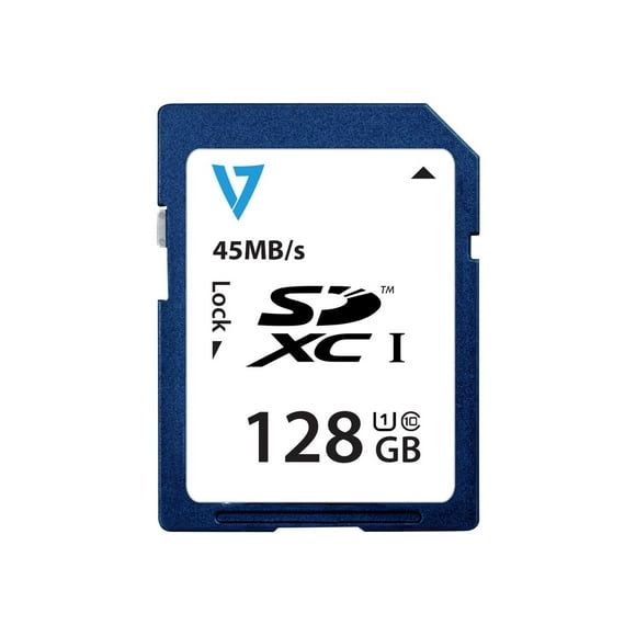 V7 VASDX128GUHS1R-2N - Carte Mémoire Flash - 128 GB - UHS Classe 1 / Class10 - SDXC UHS-I -