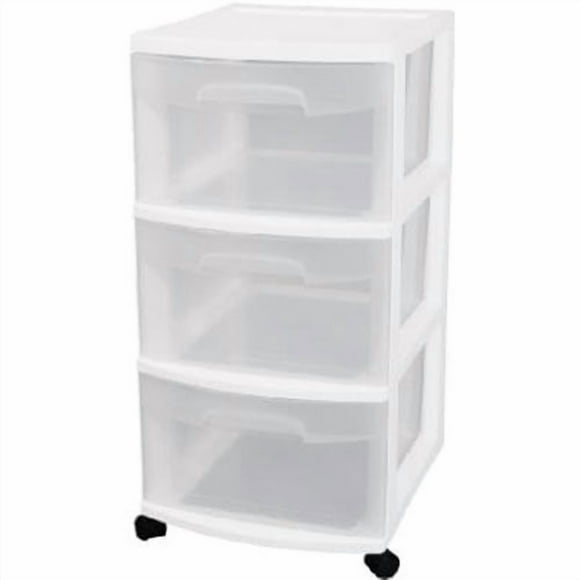 Sterilite 3 Drawer Cart - White, 1 unit, White