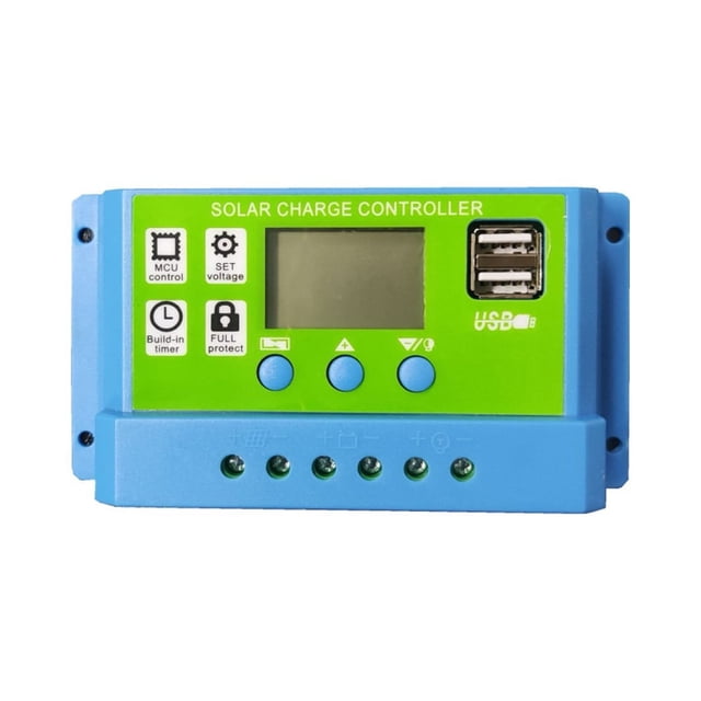 30A Solar Charge Controller Solar Panel Charger Controller 12V/24V Multi-Function LCD Display With Dual USB Port