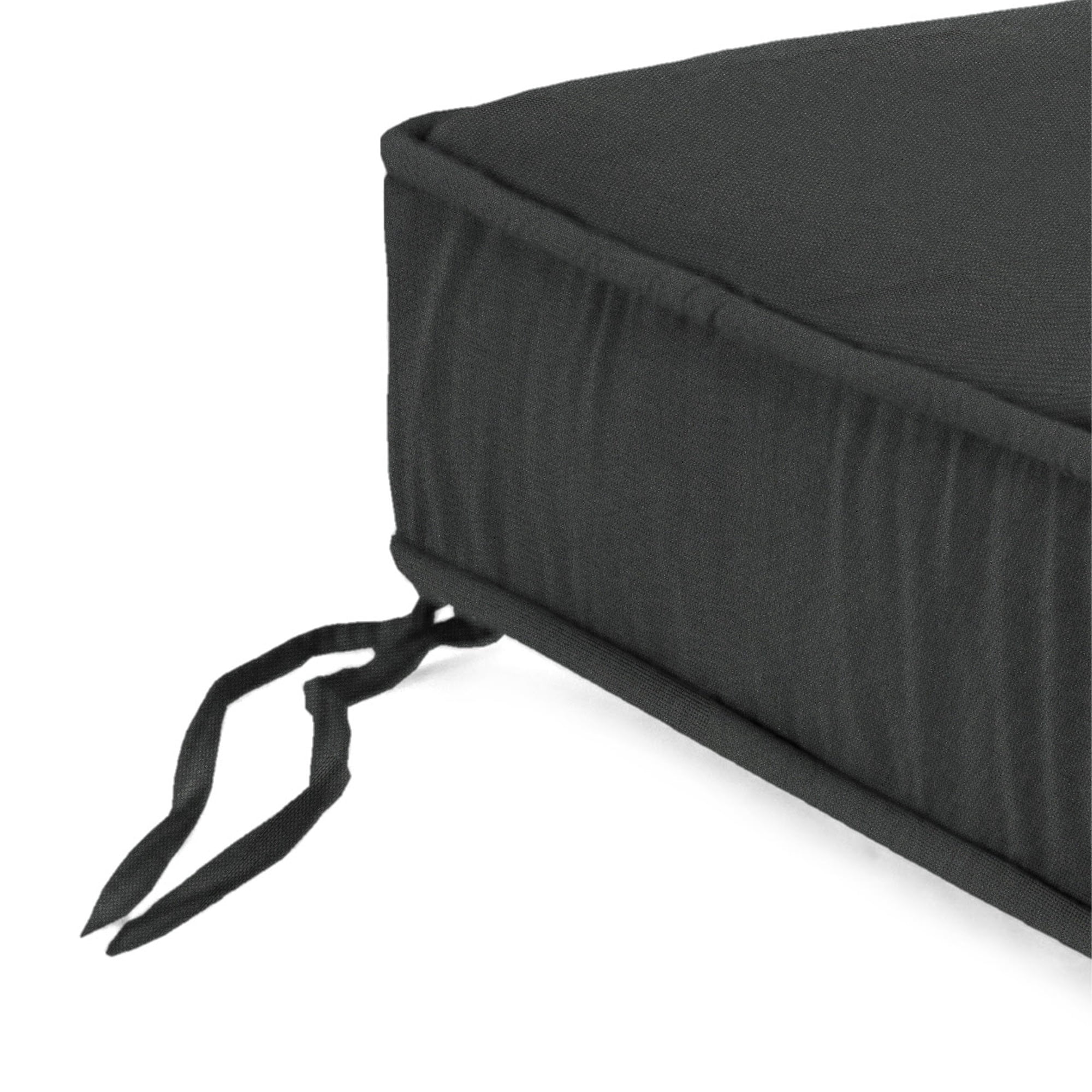 Jordan Manufacturing 22.5" x 22.5" Canvas Charcoal Solid Square Outdoor Deep Seat Cushion with Ties and Welt