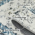 thumbnail image 2 of GlowSol 2'x6' Washable Boho Runner Rug Vintage Floral Distressed Runners with Non-Slip Backing Bedsides Low Pile Carpet for Laundry Room, Blue, 2 of 5