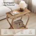 thumbnail image 5 of Tribesigns Table d'Appoint Étroite à 2 Niveaux avec Tablette de Rangement, Table d'Appoint en Bois pour Salon, Chambre, Petits Espaces (1, Brun), 5 of 5
