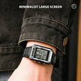 thumbnail image 4 of Electronic Watch, Black Alloy Bottom Cover Rectangular Digital Watch Large Screen Display  for Swimming, 4 of 7