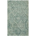 thumbnail image 4 of SAFAVIEH Ikat Kim Geometric Braided Wool Area Rug, Ivory/Sea Blue, 2' x 3', 4 of 10