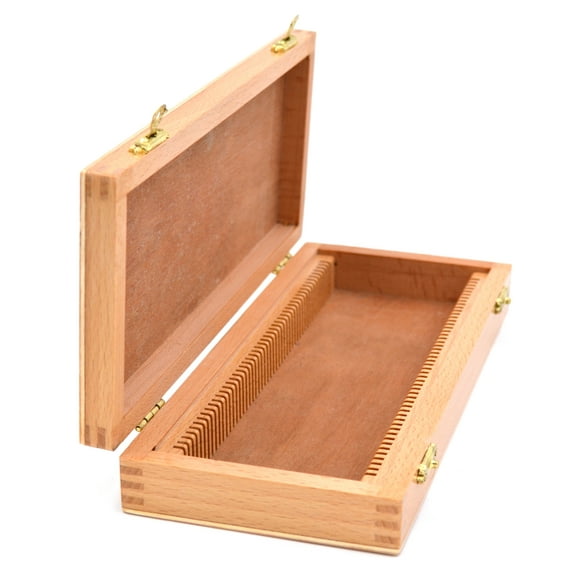 Wooden Slide Box for 50 slides, with Latches- Fits 75x25mm Slides