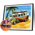 thumbnail image 2 of Kits de pintura de diamantes DIY de autobús de playa, taladro redondo completo, decoración de pared para el hogar Sywqhk Decoración hogareña, 2 of 9