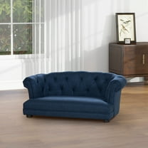 Jennifer Taylor Home Kiki 36.5" Chesterfield Dog Sofa Bed, Medium, Pacific Blue Stain Resistant High Performance Polyester
